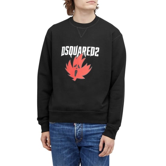 Sudadera Negra De Corte Cool Con Estampado De Hoja De Arce Y Horror De Dsquared2 - Image 4