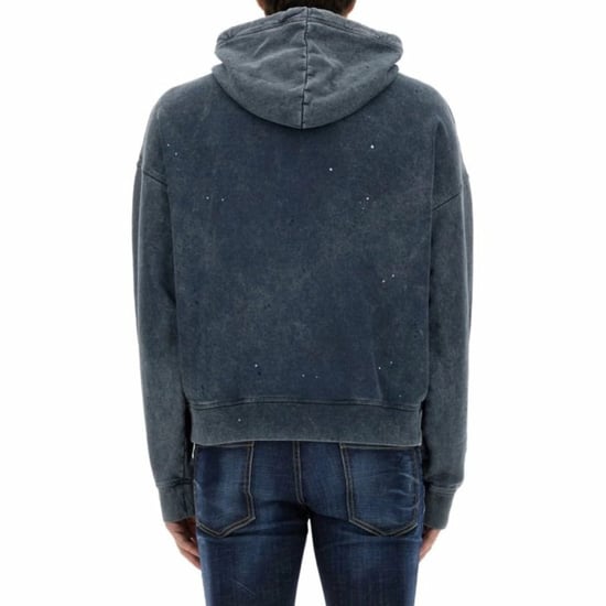 Sudadera Con Capucha Azul Marino Desgastada Cypro Con Logotipo Est 1964 De Dsquared2 Bros - Image 4