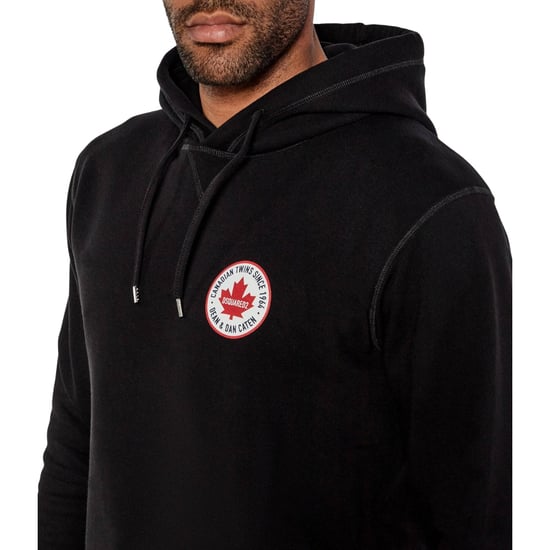 Sudadera Negra Con Capucha Y Parche De Hoja De Arce De Dsquared2 - Image 5