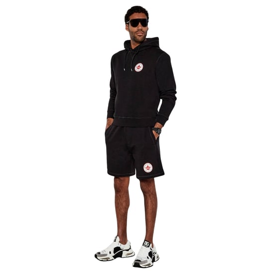 Sudadera Negra Con Capucha Y Parche De Hoja De Arce De Dsquared2 - Image 6