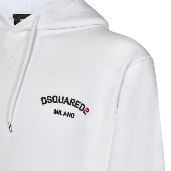 Sudadera Con Capucha Blanca Con Logotipo Pequeño De Milán De Dsquared2 - Image 3