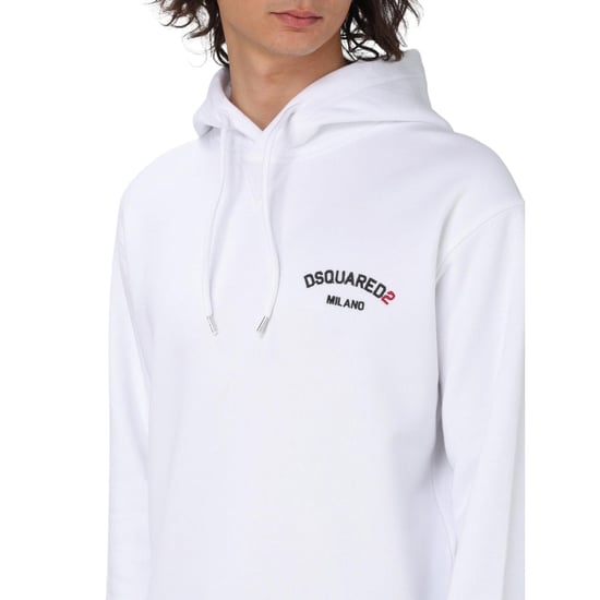 Sudadera Con Capucha Blanca Con Logotipo Pequeño De Milán De Dsquared2 - Image 6