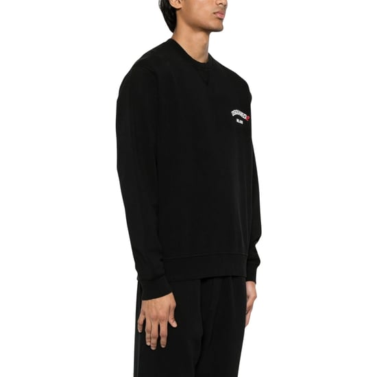Sudadera Negra De Corte Moderno Con Logotipo Pequeño De Milán De Dsquared2 - Image 3