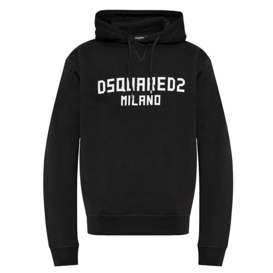 Sudadera Negra Con Capucha Y Logo De Milán De Dsquared2 - Image 1