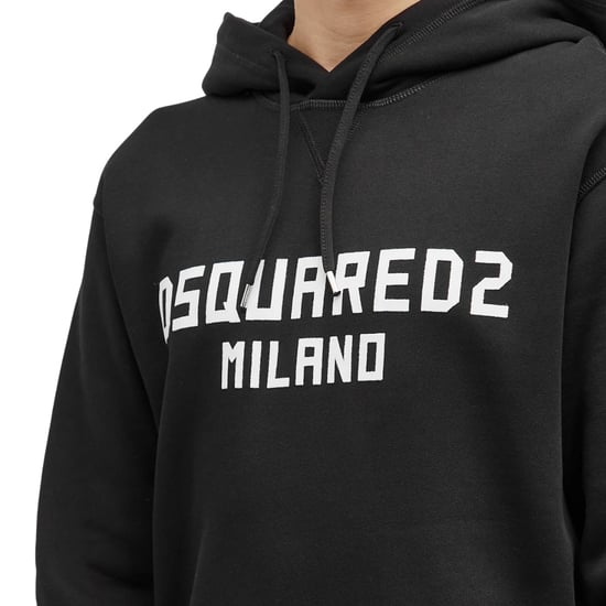 Sudadera Negra Con Capucha Y Logo De Milán De Dsquared2 - Image 5