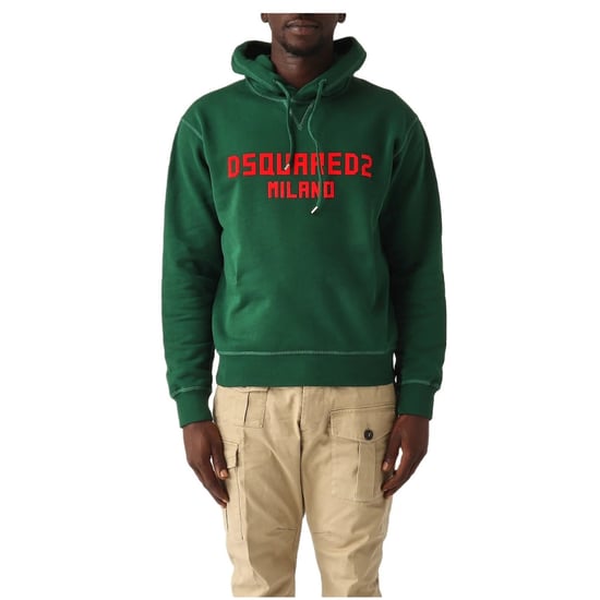 Sudadera Con Capucha Verde De Corte Cool Con El Logotipo De Dsquared2 Milano - Image 3