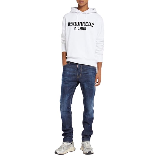 Sudadera Con Capucha Blanca De Corte Cool Con El Logotipo De Milano De Dsquared2 - Image 4
