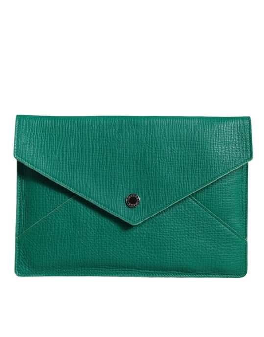 Clutch de sobre de cuero verde - Image 1