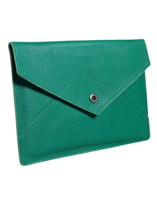 Clutch de sobre de cuero verde - Image 2