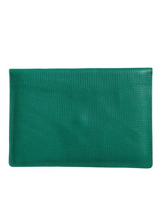 Clutch de sobre de cuero verde - Image 3
