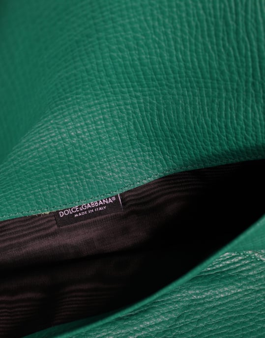 Clutch de sobre de cuero verde - Image 4
