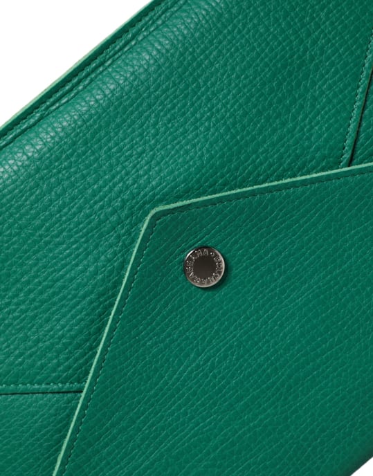 Clutch de sobre de cuero verde - Image 5
