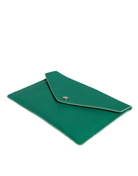 Clutch de sobre de cuero verde - Image 6