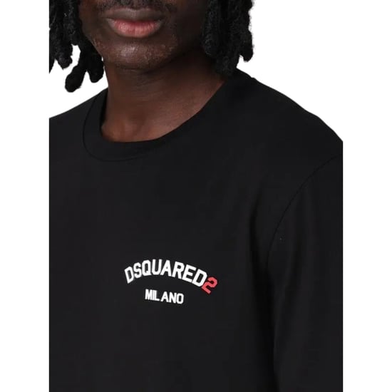 Camiseta Negra Con Logo De Goma Y Corte Regular De Dsquared2 - Image 5