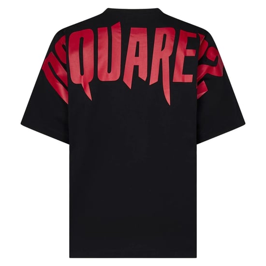 Camiseta Negra Con El Logo De Terror Grande En La Espalda De Dsquared2 - Image 2