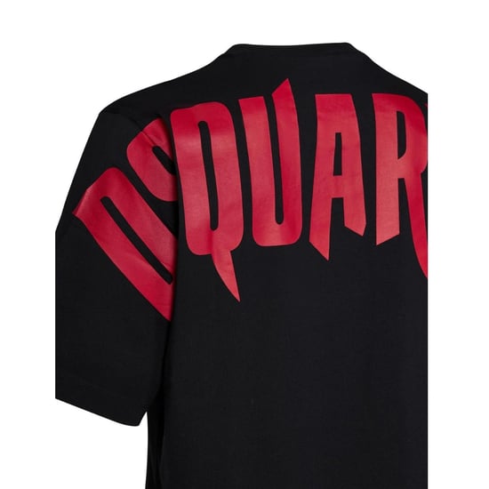 Camiseta Negra Con El Logo De Terror Grande En La Espalda De Dsquared2 - Image 3