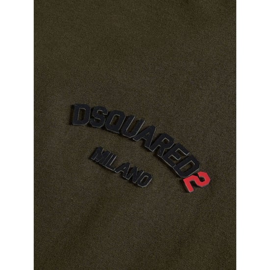 Camiseta Verde Militar Con Logo De Goma Y Corte Regular De Dsquared2 - Image 3