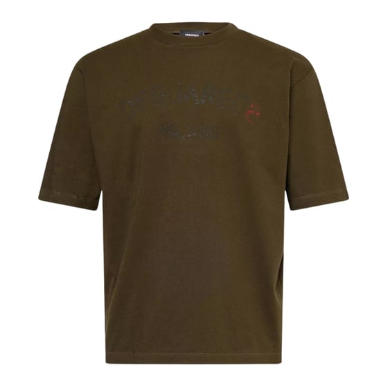 Camiseta Verde Militar Con El Logotipo De Dsquared2 Milano - Image 1