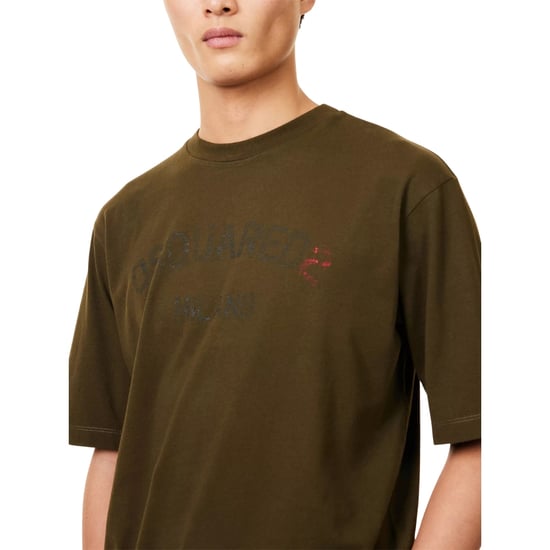 Camiseta Verde Militar Con El Logotipo De Dsquared2 Milano - Image 4