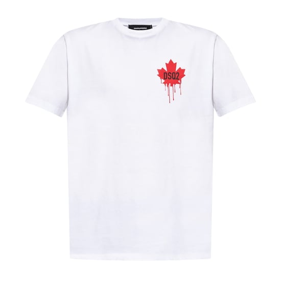Camiseta Blanca Con El Logo De La Hoja De Arce Pequeña De Dsquared2 - Image 1
