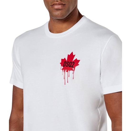 Camiseta Blanca Con El Logo De La Hoja De Arce Pequeña De Dsquared2 - Image 4