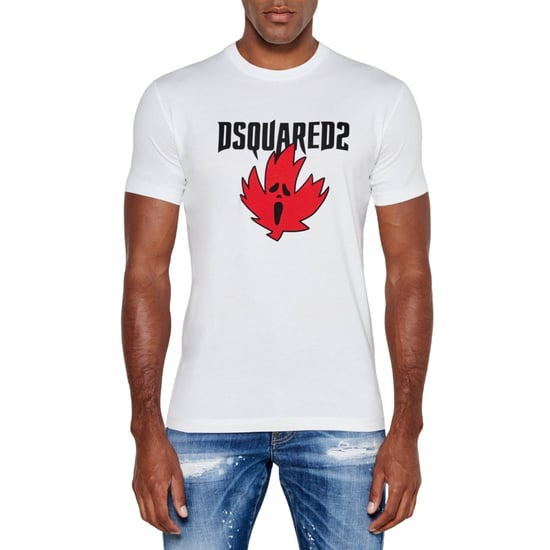 Camiseta Blanca De Corte Cool Con Diseño De Hoja De Arce Fantasma De Dsquared2 - Image 2