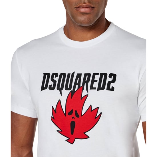 Camiseta Blanca De Corte Cool Con Diseño De Hoja De Arce Fantasma De Dsquared2 - Image 3