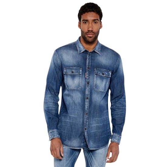Camisa De Trabajo Con Bolsillo Relax Dan De Dsquared2 En Azul Marino - Image 3