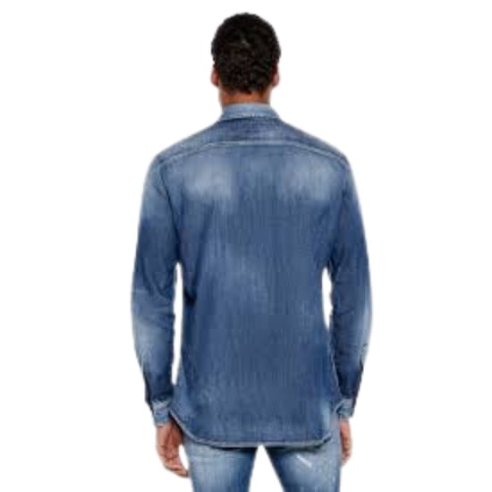 Camisa De Trabajo Con Bolsillo Relax Dan De Dsquared2 En Azul Marino - Image 4