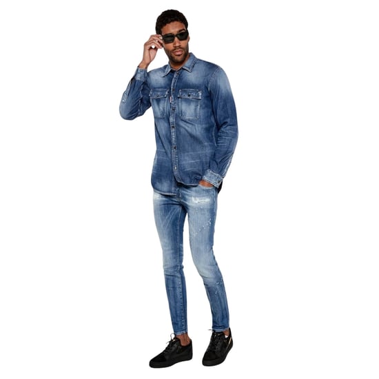 Camisa De Trabajo Con Bolsillo Relax Dan De Dsquared2 En Azul Marino - Image 6