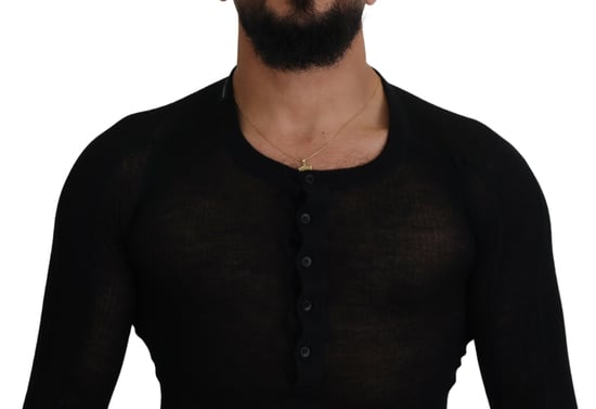 Suéter de punto de cuello Henley de manga larga - Image 4