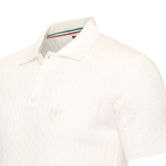 Cappuccino Italia Caorle Cable Knit Polo Blanco - Image 2