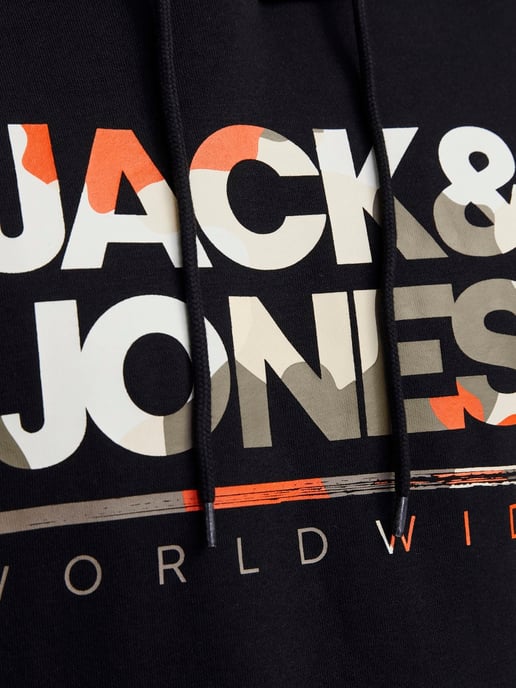Jack & Jones Luke Sweat Hood Negro - Image 3