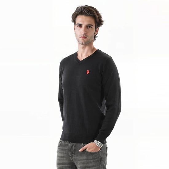 Jersey de cuello en V para hombre U.S. POLO ASSN. Classic Fit de algodón y viscosa - Image 4