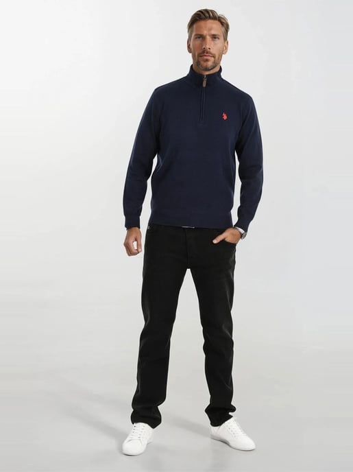 Jersey de punto Half-Zip para hombre U.S. POLO ASSN. USKnooxx de algodón y viscosa - Image 3