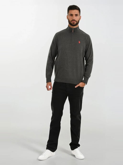 Jersey de punto Half-Zip para hombre U.S. POLO ASSN. USKnooxx de algodón y viscosa - Image 3