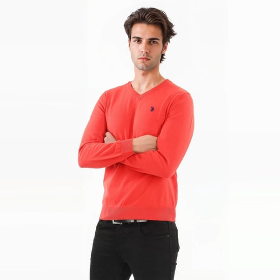 Jersey de cuello en V para hombre U.S. POLO ASSN. Classic Fit de algodón y viscosa - Image 4