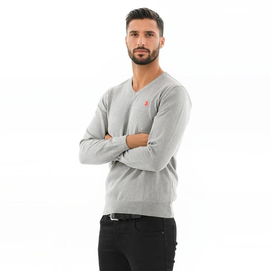Jersey de cuello en V para hombre U.S. POLO ASSN. Classic Fit de algodón y viscosa - Image 4