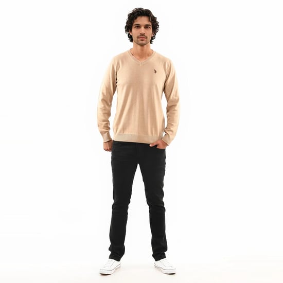 Jersey de cuello en V para hombre U.S. POLO ASSN. Classic Fit de algodón y viscosa - Image 3