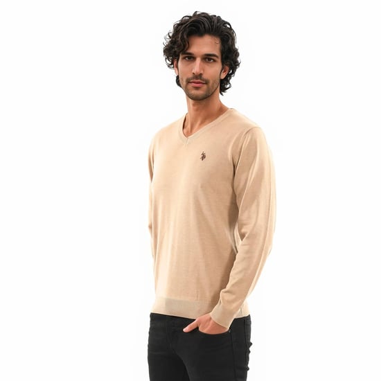 Jersey de cuello en V para hombre U.S. POLO ASSN. Classic Fit de algodón y viscosa - Image 4