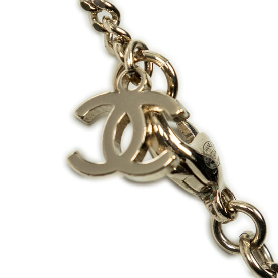 Chanel Pearl Rhinestone Perfume Bottle Necklace en Oro Acero inoxidable sin níquel - Image 4