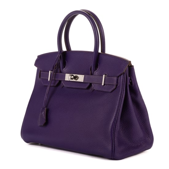 Hermès Birkin 30 en Púrpura Cuero de ternero - Image 2