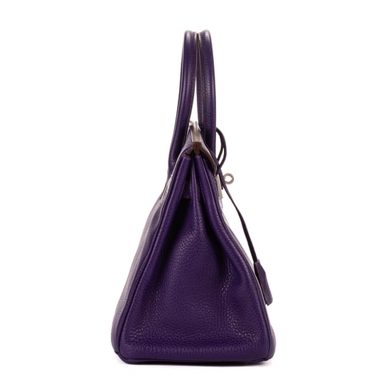 Hermès Birkin 30 en Púrpura Cuero de ternero - Image 5
