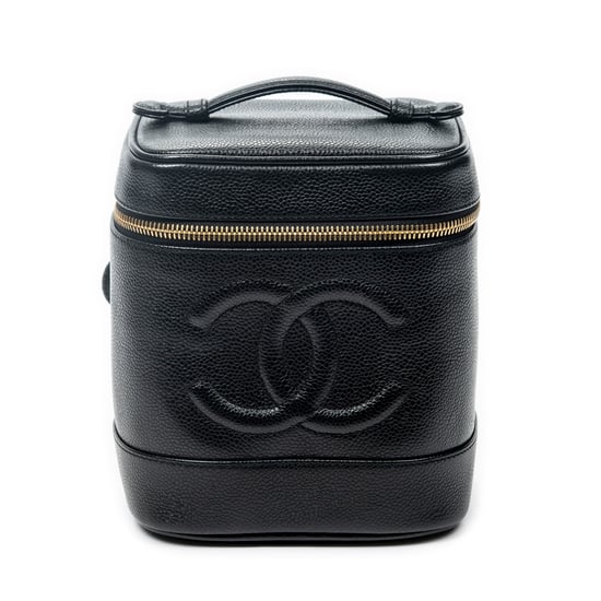 Chanel CC Tall Vanity Case en Black Cuero de ternero - Image 1