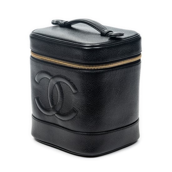 Chanel CC Tall Vanity Case en Black Cuero de ternero - Image 2
