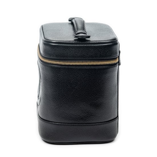 Chanel CC Tall Vanity Case en Black Cuero de ternero - Image 3