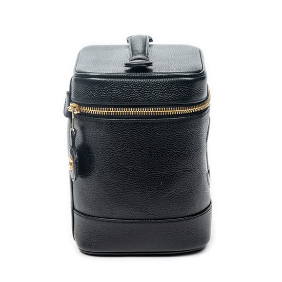 Chanel CC Tall Vanity Case en Black Cuero de ternero - Image 4