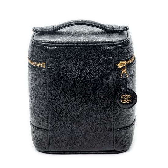 Chanel CC Tall Vanity Case en Black Cuero de ternero - Image 5