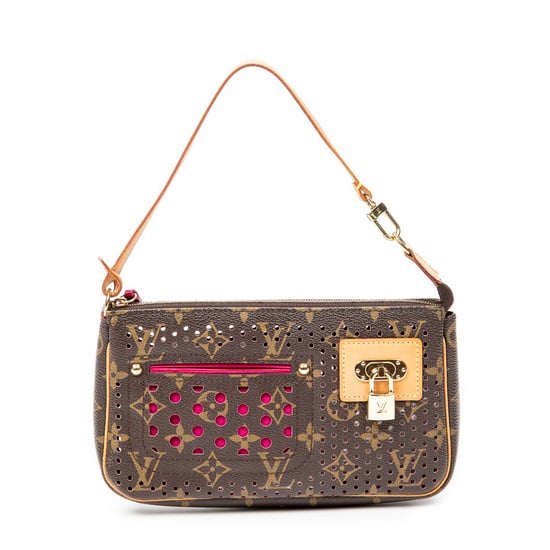Louis Vuitton Pochette Accessoires en Marrón/Rosa Lienzo recubierto - Image 1