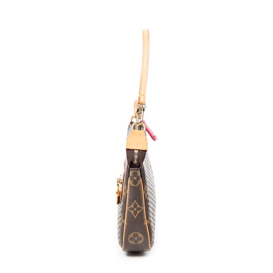 Louis Vuitton Pochette Accessoires en Marrón/Rosa Lienzo recubierto - Image 3